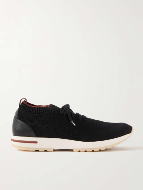 360 Flexy Walk Leather-Trimmed Knitted Wish Wool Sneakers