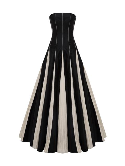 MARMAR HALIM Contrast-Panel Gown black
