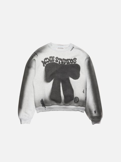 Acne Studios Fleece logo sweater - Pale Grey Melange