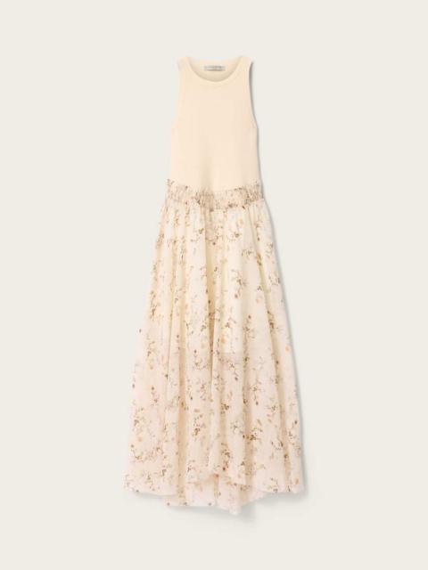 ALLSAINTS ZENIA SLEEVELESS KNIT WOVEN MIDI DRESS