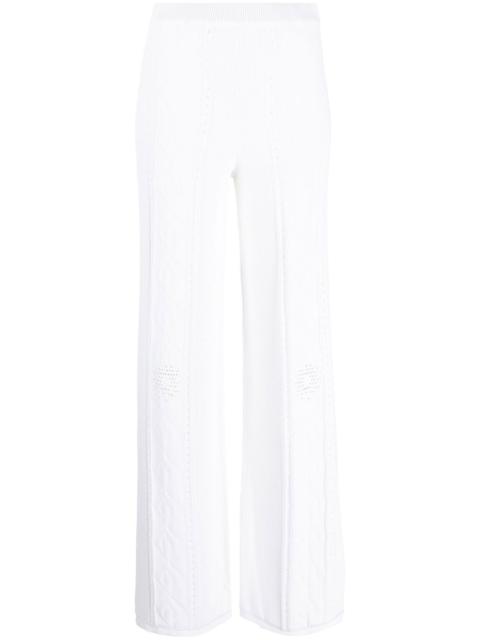 Marine Serre Moon motif knitted trousers