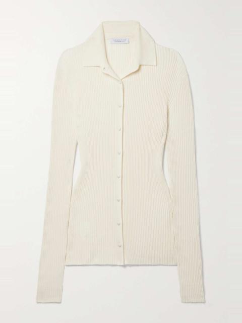 Onora ribbed cashmere and silk-blend cardigan