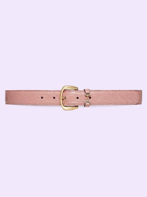 GUCCI Caiman belt with crystal Horsebit