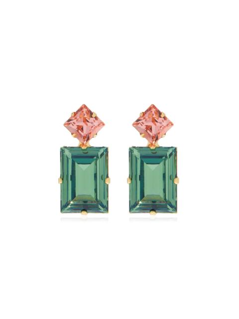 Jennifer Behr Helen Crystal Earrings green