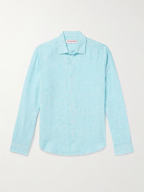 ORLEBAR BROWN Giles Linen Shirt Blue