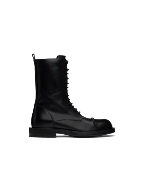 Ann Demeulemeester Black Gillian Pintuck Combat Boots