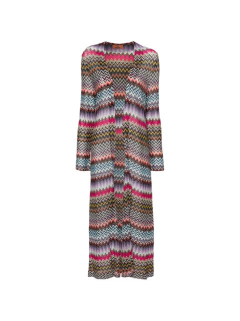 zigzag knitted cardi-coat