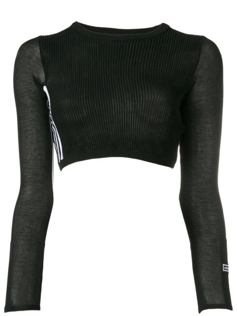 adidas ribbed cropped jumper