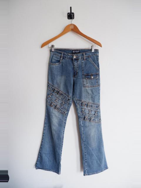 Other Designers If Six Was Nine - Vintage Mudwash HAPHAZARD Bondage Flared Jeans
