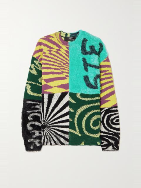 Stella McCartney + Ed Curtis patchwork jacquard-knit wool sweater