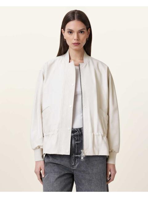ALLSAINTS SOFI DRAWSTRING LEATHER BOMBER JACKET