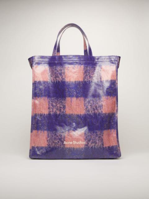 Acne Studios Check-print tote bag blue/pink