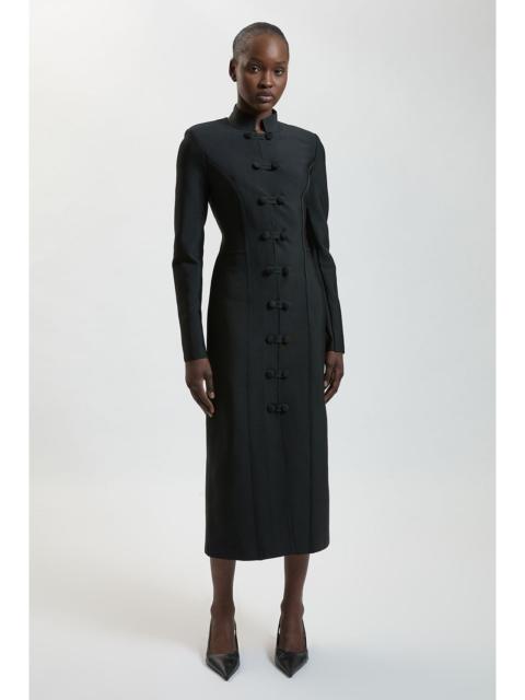 KAREN MILLEN Military Button Detail Bandage Midi Dress
