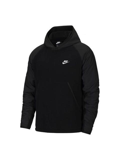 Nike Sportswear Solid Color logo hooded Pullover Black CU4364-010