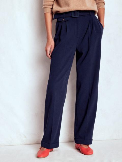 BODEN Pleat Front Pants-Navy