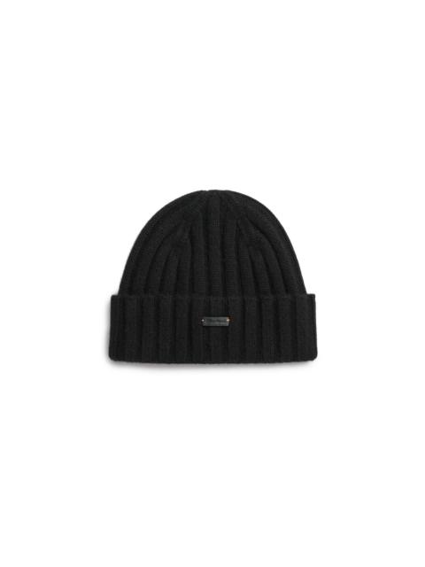 Santoni Black cashmere beanie