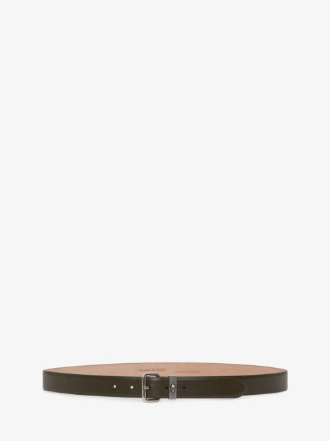 Alexander McQueen Skull Belt in Khaki