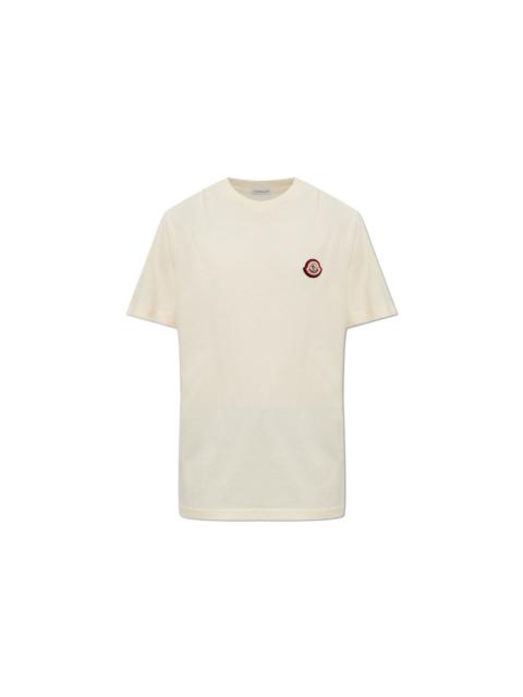 Moncler MONCLER Cream Patch T-Shirt New & Authentic (Men's size:S;)