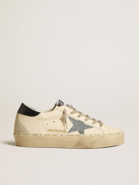 Golden Goose Hi Star LTD in nappa with crystal star and dark blue heel tab