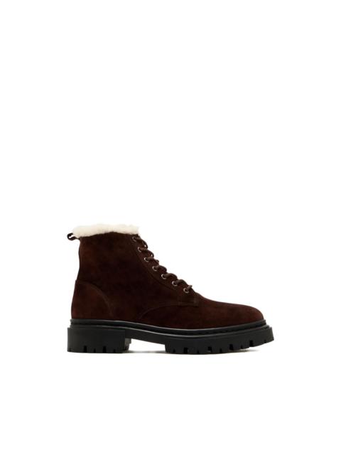 STAUD Henry shearling lace-up boots