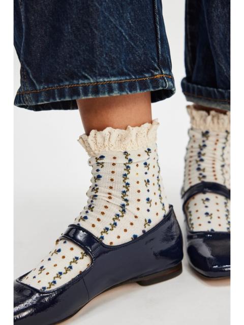 FREE PEOPLE Rosebud Waffle Knit Ankle Socks