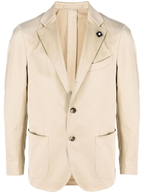 LARDINI satin-finish single-breasted blazer