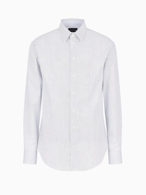 No-iron striped cotton shirt