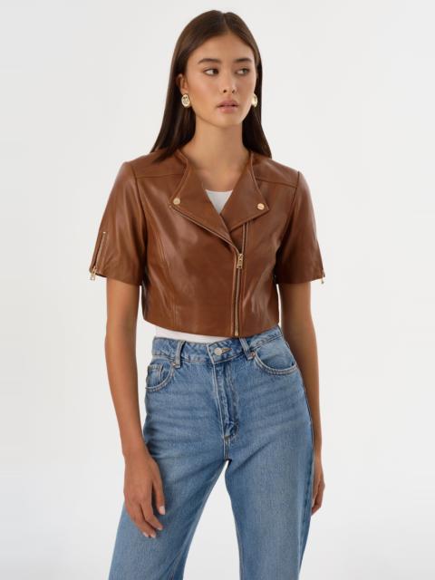 LAMARQUE KIRSI GOLD | Cropped Biker Jacket