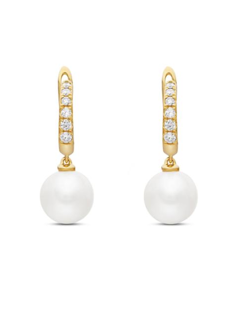DAVID YURMAN Women's Pearl and Pavé Drop Earrings in 18K Yellow Gold with Pearls and Diamonds, 15.6mm - Pearl