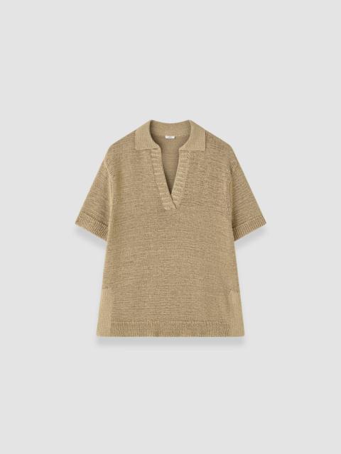 JOSEPH Rian Open Cotton Knit Polo Top