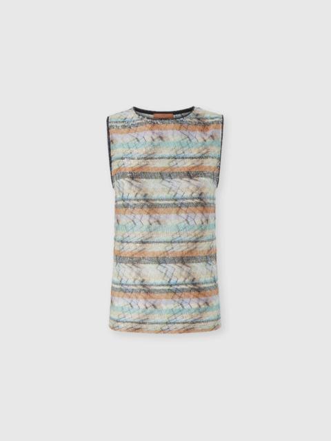 Missoni Multi-Technique Mixed Viscose Lamé Sleeveless Top