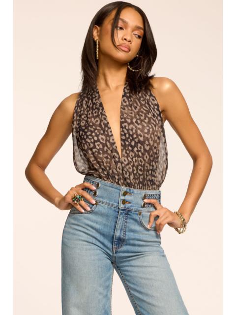RAMY BROOK Kalia Leopard Printed V-Neck Bodysuit