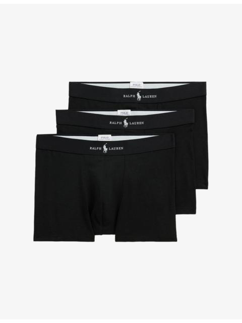 Polo Ralph Lauren Branded Set of Three Cotton-Blend Trunks