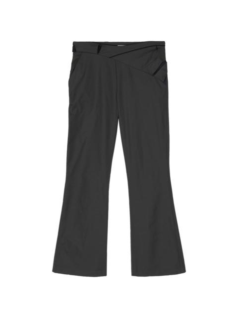 belted cropped taffeta trousers