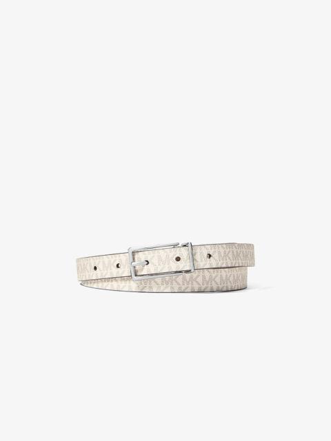 MICHAEL KORS Reversible Signature Logo and Leather Belt