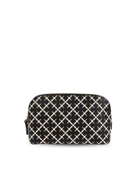 Jacquard print make up bag