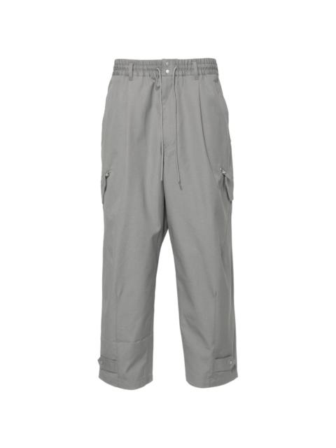 logo-print canvas tapered trousers