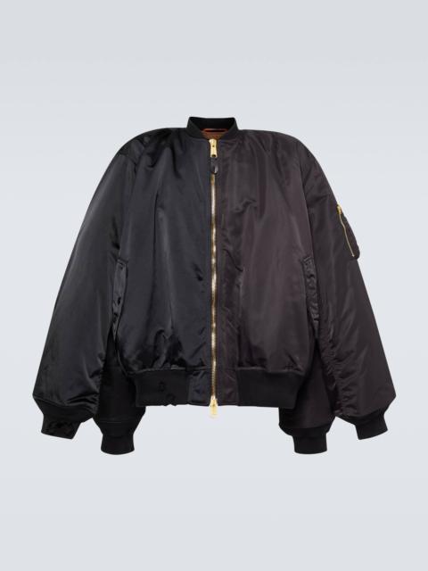 BALENCIAGA Cotton-trimmed bomber jacket