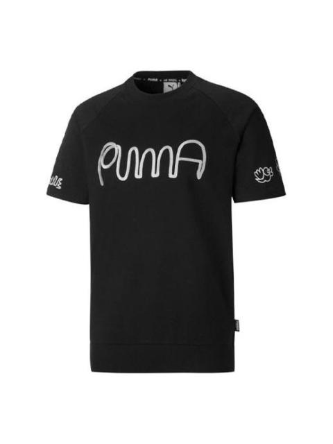 PUMA x Mr.Doodle Shirt Sleeve Crew T-Shirt 'Black White' 530649-01