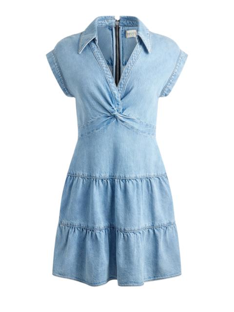 Alice + Olivia MILA DENIM TWIST FRONT MINI DRESS