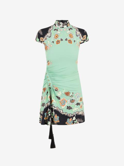 Roberto Cavalli Kimono Print Mini Dress