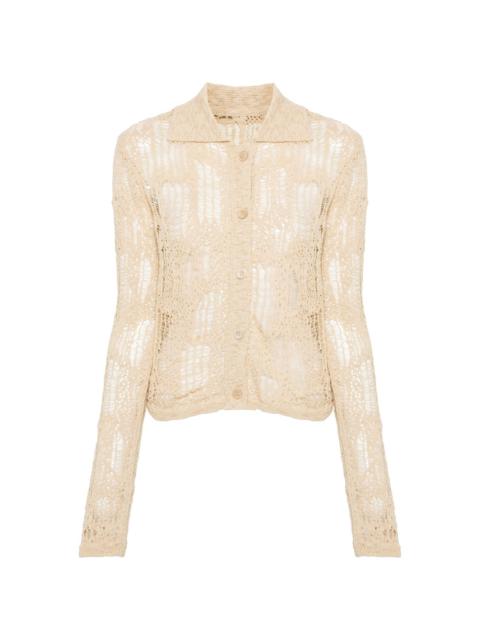 SYSTEM distressed open-knit cardigan