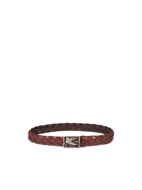 Etro Pegaso woven leather belt
