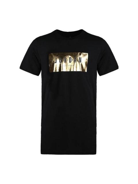 Jordan Air Jordan Alt-Hem Foil Pure T-shirt 'Black Gold' AA1918-010