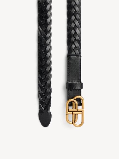 BALENCIAGA Women's Bb Thin Belt in Black