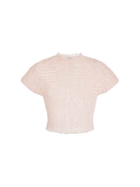 Givenchy Frills Knit Crop top light pink