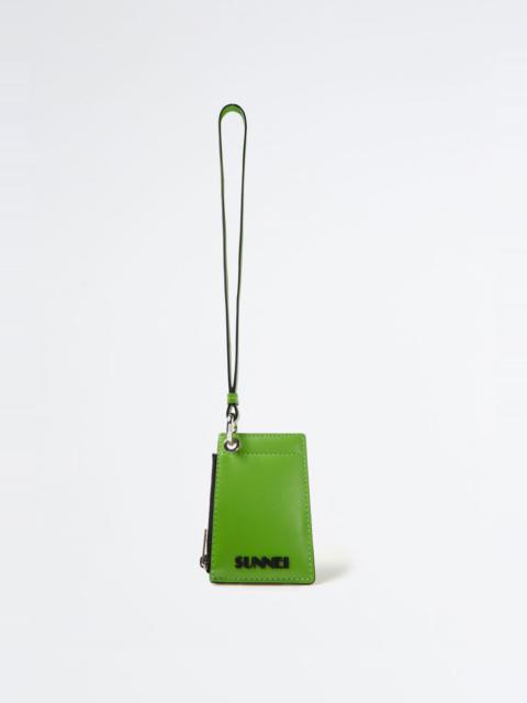 SUNNEI GREEN LEATHER CARD HOLDER