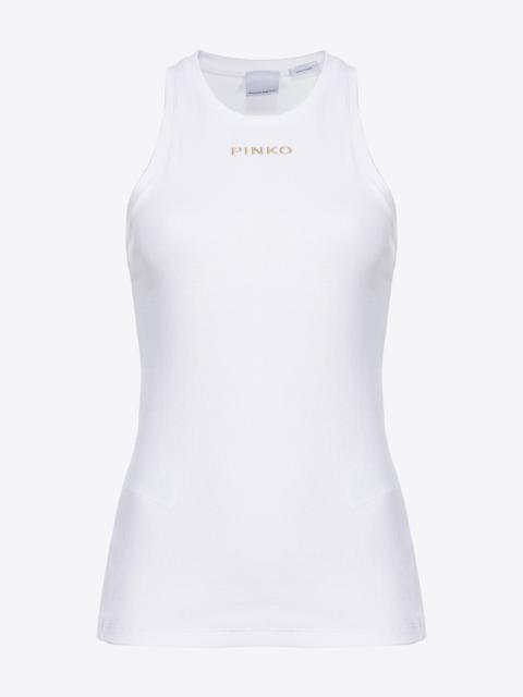 RIBBED TOP WITH LOGO