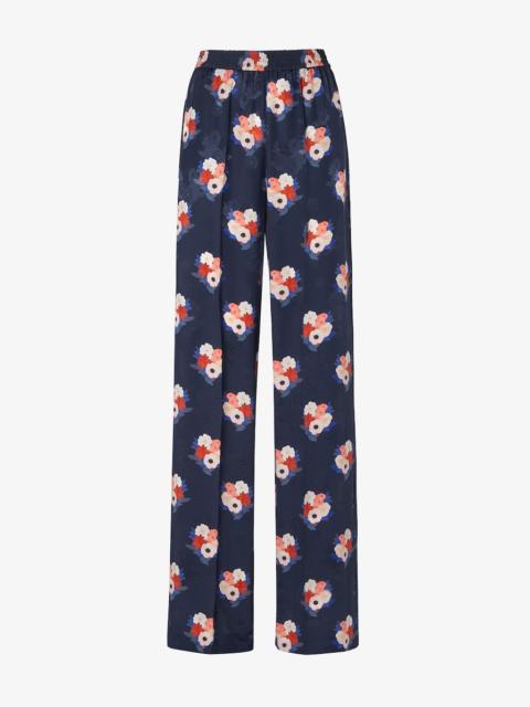 FENDI Pants Dark blue silk pants
