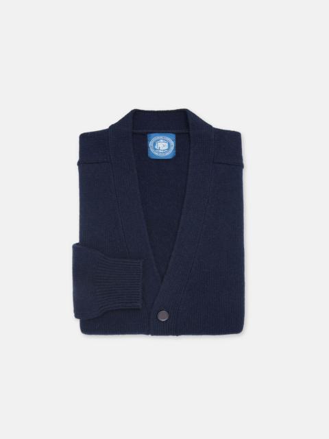 J. PRESS NAVY LAMBSWOOL CARDIGAN SWEATER